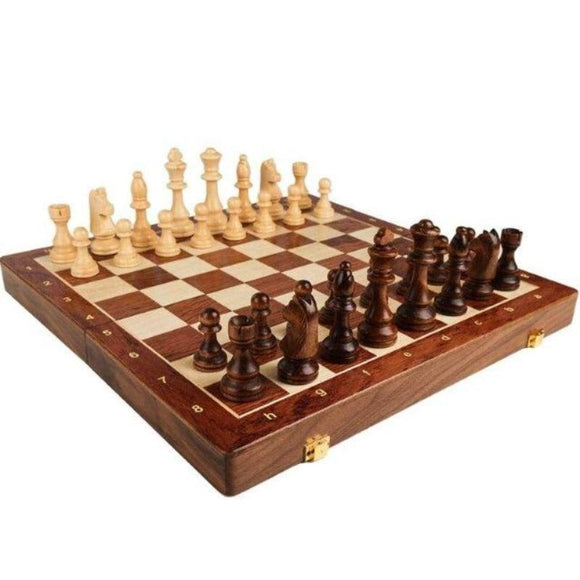 Jeu d'échecs pliant en bois massif,jeu de société échiquier