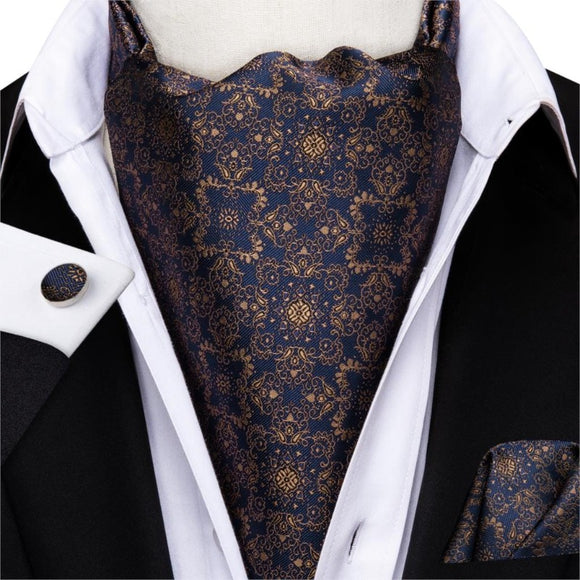 lasanderss.store Marine Ascot cravate en soie pour homme