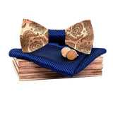 lasanderss.store Marine Nœud papillon 3D en bois