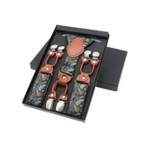 lasanderss.store Marron/Bleu Bretelles en cuir pour hommes