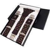 lasanderss.store Marron Bretelles 6 clips cuir et ruban tissé élastique décontractées