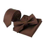 lasanderss.store Marron Cravate slim Nœud papillon et pochette