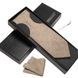 lasanderss.store Marron Ensembles de cravates avec pinces et mouchoirs