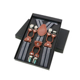 lasanderss.store Marron/gris Bretelles en cuir pour hommes