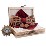 lasanderss.store Model 1 02A Nœud papillon design creux en bois pour hommes