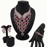 lasanderss.store Model-14 Ensemble de Collier-Boucles d’oreilles Bague Bracelet pour femme