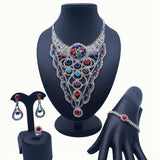 lasanderss.store Model-15 Ensemble de Collier-Boucles d’oreilles Bague Bracelet pour femme