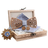 lasanderss.store Model 2 Nœud papillon design creux en bois pour hommes