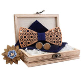 lasanderss.store Model 3 Nœud papillon design creux en bois pour hommes