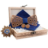 lasanderss.store Model 5 Nœud papillon design creux en bois pour hommes