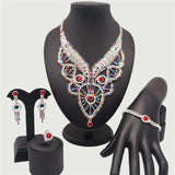 lasanderss.store Model-7 Ensemble de Collier-Boucles d’oreilles Bague Bracelet pour femme