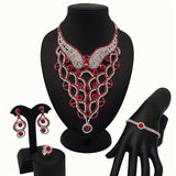 lasanderss.store Model-9 Ensemble de Collier-Boucles d’oreilles Bague Bracelet pour femme