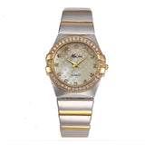 lasanderss.store Montre femme Blanc Montre Femme dorée à strass fashion