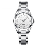 lasanderss.store Montre femme Blanc Montre femme Mouvement À Quartz Bracelet en acier inoxydable