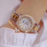 lasanderss.store Montre femme Rose Montre à Quartz cadran rond pour femmes bracelet alliage
