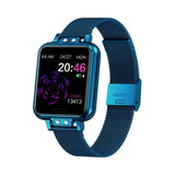 lasanderss.store montre intelligente Bleu Montre intelligente carre pour Android IOS