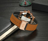 lasanderss.store Montre mécanique bracelet cuir pour hommes