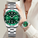 lasanderss.store Montre Montre femme argentée cadran rond bracelet en acier inoxydable