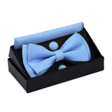 Nœud papillon et poche boutons de manchette carrés ensemble avec boîte-cadeau