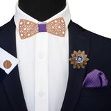 lasanderss.store Nœud papillon design creux en bois pour hommes