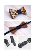 lasanderss.store Nœud papillon en bois et boutons de manchette pour homme