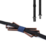 lasanderss.store Nœud papillon en bois naturel et carré à poches