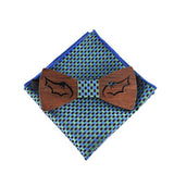 lasanderss.store nœud papillon en bois poche carré de costumes pour homme