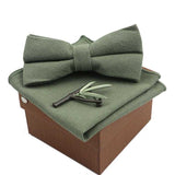 lasanderss.store nœud papillon en coton avec broche et pochette