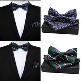 lasanderss.store Nœud papillon en soie et pochette carré pour homme