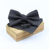 lasanderss.store Noir-B Nœud Papillon pochette et une paire de bouton manchette