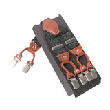 lasanderss.store Noir Bretelles en cuir décontracté pour hommes, 6 Clips