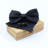 lasanderss.store Noir-C Pochette Nœud Papillon et Bouton de Manchette