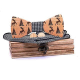 lasanderss.store Noir Coffret nœud papillon pochette et une paire de boutons de manchette
