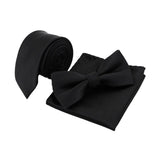 lasanderss.store Noir Cravate slim Nœud papillon et pochette