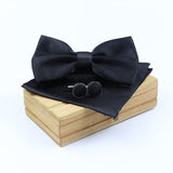 lasanderss.store Noir-D Pochette Nœud Papillon et Bouton de Manchette