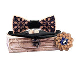 lasanderss.store Noir Ensemble Nœud Papillon En Patchwork Broche Pochette Boutons Pour Hommes