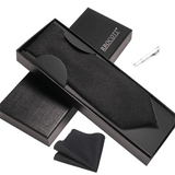 lasanderss.store Noir Ensembles de cravates avec pinces et mouchoirs