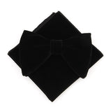 lasanderss.store Noir Grand nœud papillon et pochette en velours pour hommes
