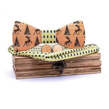 lasanderss.store Noir/Jaune Coffret nœud papillon pochette et une paire de boutons de manchette