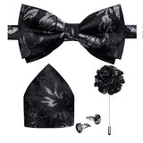 lasanderss.store Noir Mode homme nœud papillon broche pochette boutons de manchette