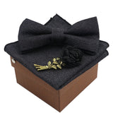 lasanderss.store Noir nœud papillon  avec broche et pochette