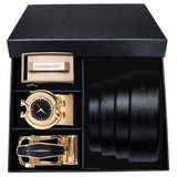 lasanderss.store Noir/Or / 110cm Ceinture automatique à boucle