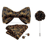 lasanderss.store Noir/Or Nœud papillon -pochette broche