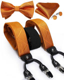 lasanderss.store Orange Bretelles 6 Clips nœud papillon pochette pour homme