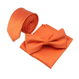 lasanderss.store Orange Cravate slim Nœud papillon et pochette