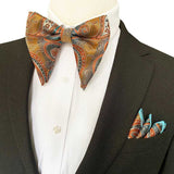 lasanderss.store Orange Gros nœud papillon et pochette pour homme