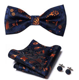 lasanderss.store Orange Nœud Papillon carré de poche assortie bouton de manchette