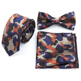 lasanderss.store Orange Nœud Papillon et Mouchoir Cravate 3PCS