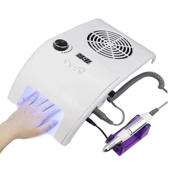 Perceuse à ongles Lampe à uv LED Aspirateur kit de manucure 3 en 1