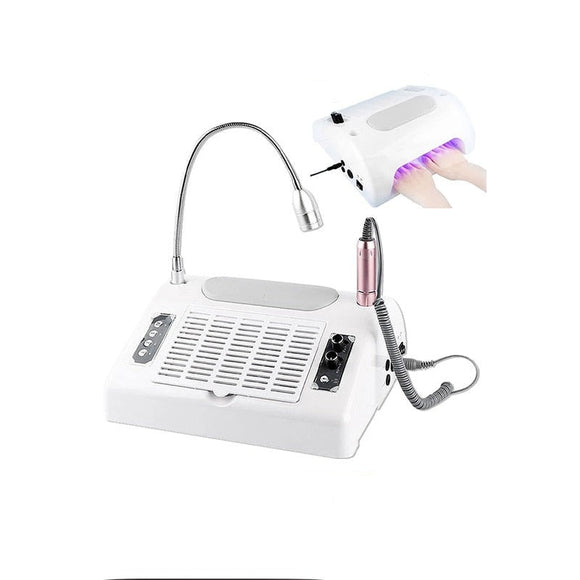 lasanderss.store Perceuse à ongles Rose Perceuse à ongles 5 en 1- lampe UV LED-aspirateur à ongles -Lampe de bureau